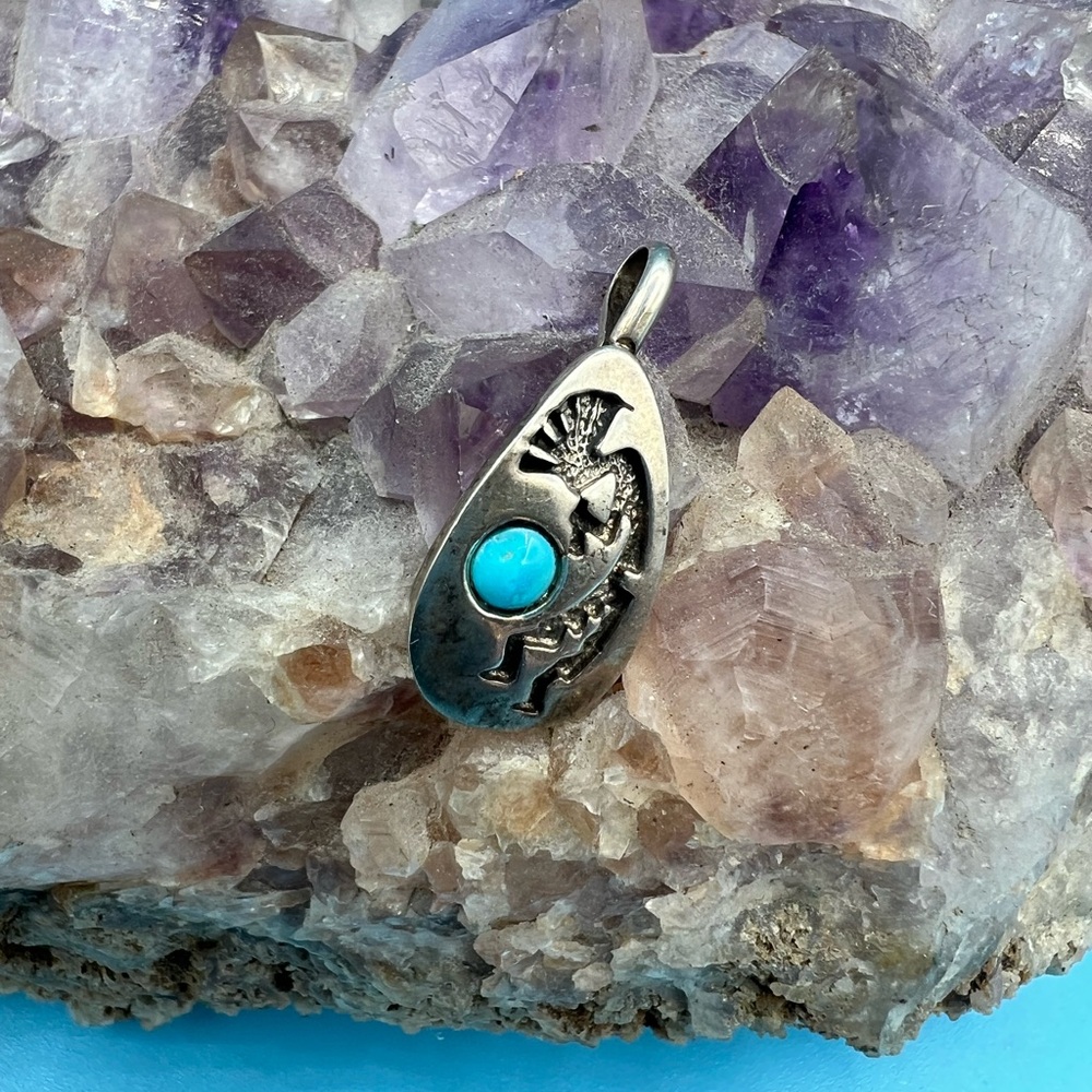Sterling and Turquoise Native American Pendant
